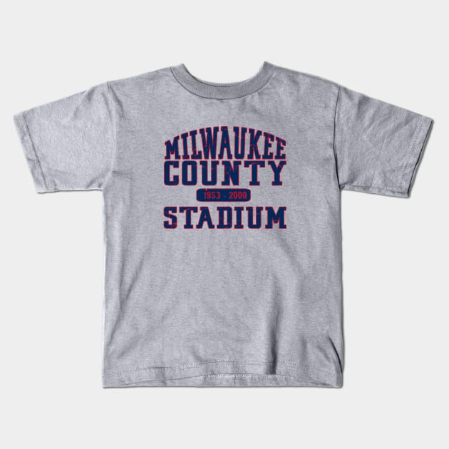 Milwaukee County Stadium Kids T-Shirt by wifecta